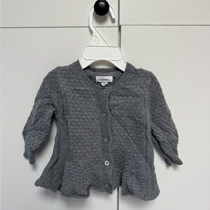 Angel Dear 100% cotton baby size 0-3 months gray cardigan.